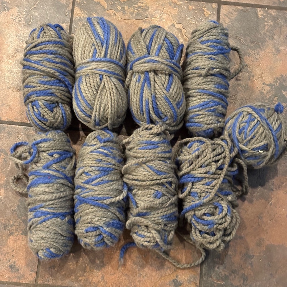 FINAL PRICE DROP Gray and Blue Yarn Bundle